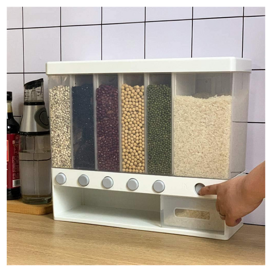 Organizador Dispensador de Granos con 6 Secciones