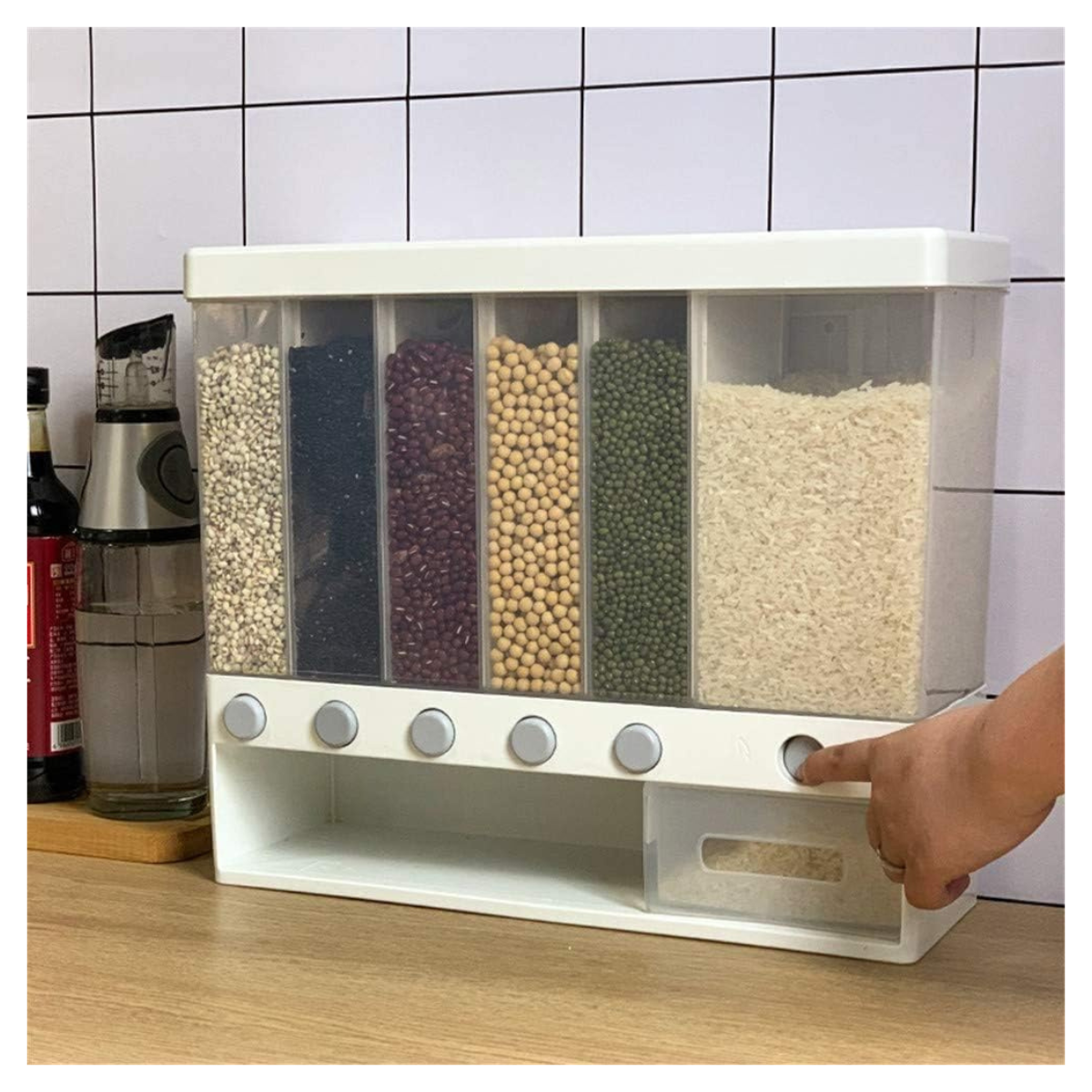 Organizador Dispensador de Granos con 6 Secciones