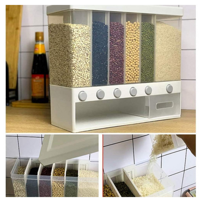 Organizador Dispensador de Granos con 6 Secciones