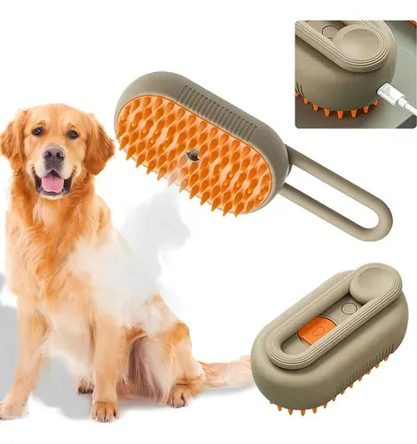 Cepillo con Vapor Eléctrico 3 En 1 Para Mascotas