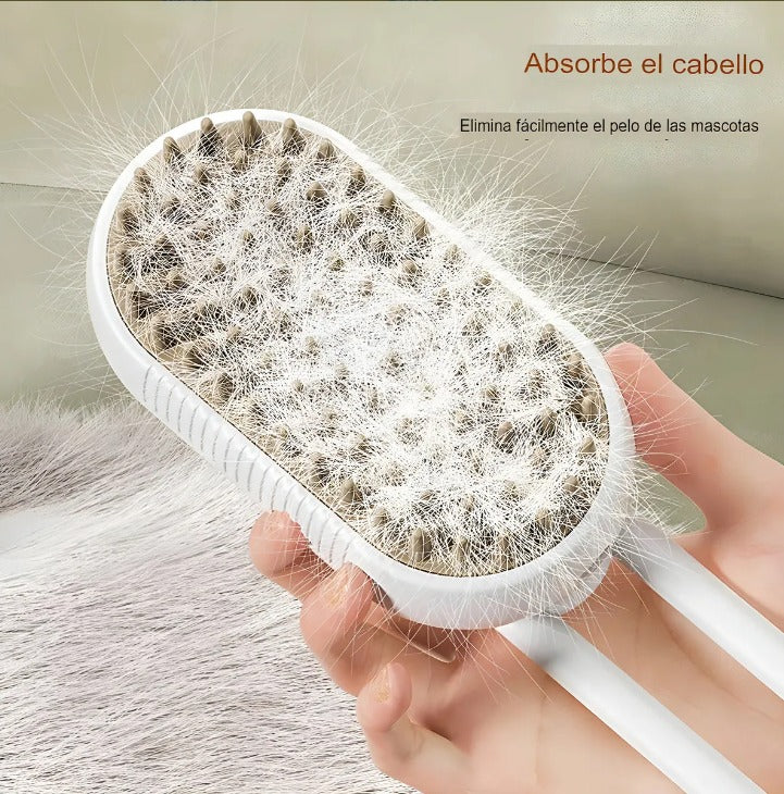 Cepillo con Vapor Eléctrico 3 En 1 Para Mascotas